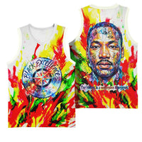 MLK Black Excellence Basketball Jersey Martin Luther King Jr Colorful Abstract Watercolor