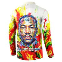 MLK Black Excellence Button Sweatshirt Martin Luther King Jr Colorful Abstract Watercolor