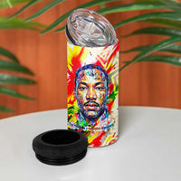 MLK Black Excellence 4 in 1 Can Cooler Tumbler Martin Luther King Jr Colorful Abstract Watercolor