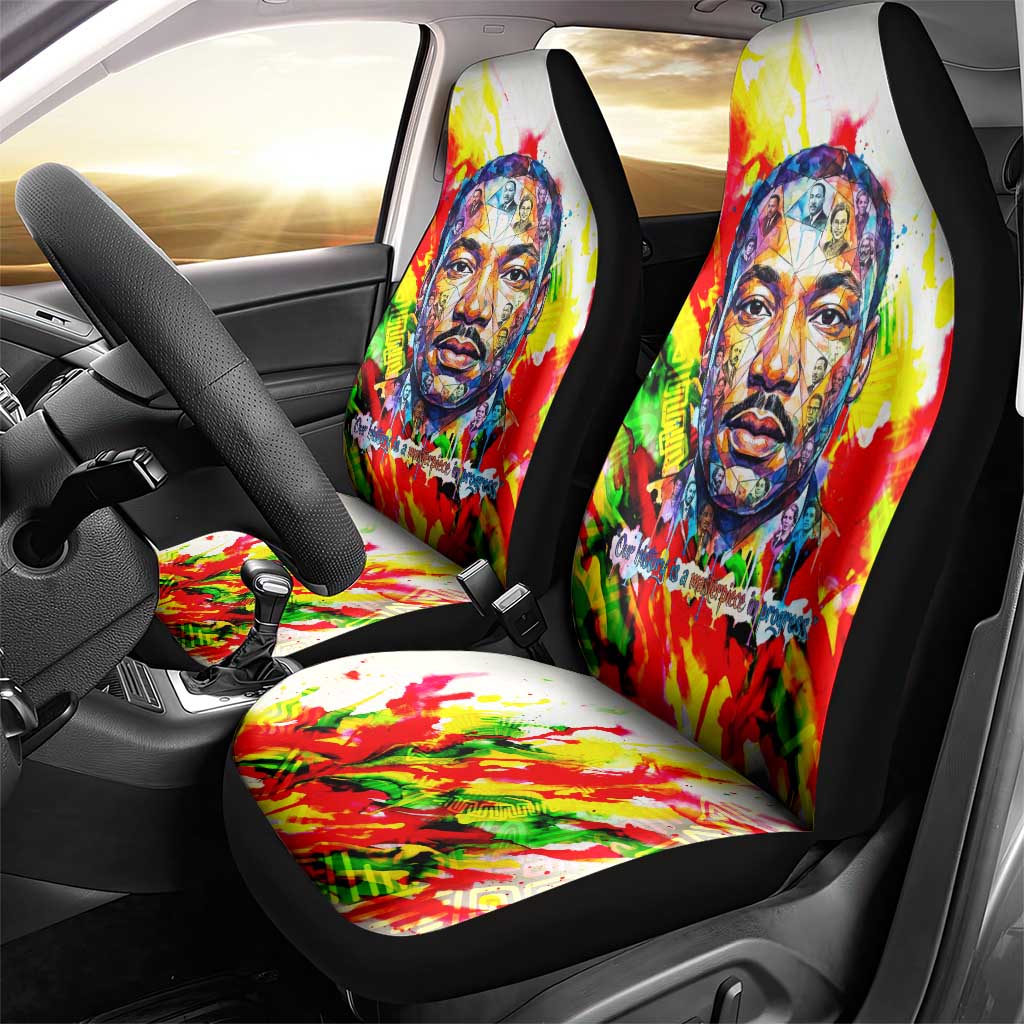 MLK Black Excellence Car Seat Cover Martin Luther King Jr Colorful Abstract Watercolor