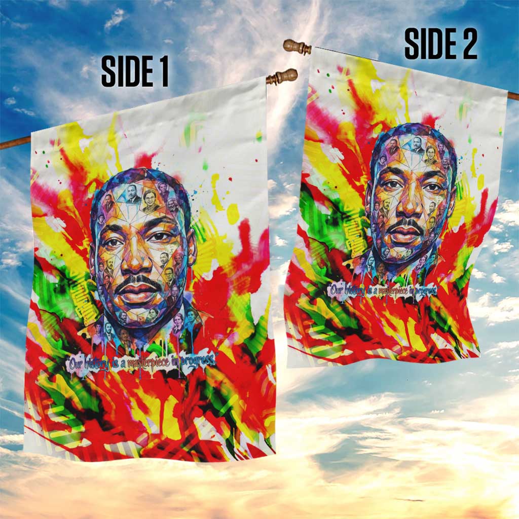 MLK Black Excellence Garden Flag Martin Luther King Jr Colorful Abstract Watercolor