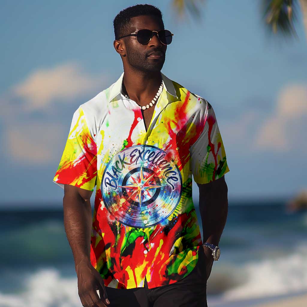 MLK Black Excellence Hawaiian Shirt Martin Luther King Jr Colorful Abstract Watercolor