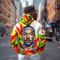 MLK Black Excellence Hoodie Martin Luther King Jr Colorful Abstract Watercolor