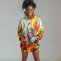 MLK Black Excellence Hoodie Dress Martin Luther King Jr Colorful Abstract Watercolor