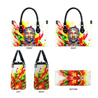 MLK Black Excellence Leather Bag Martin Luther King Jr Colorful Abstract Watercolor