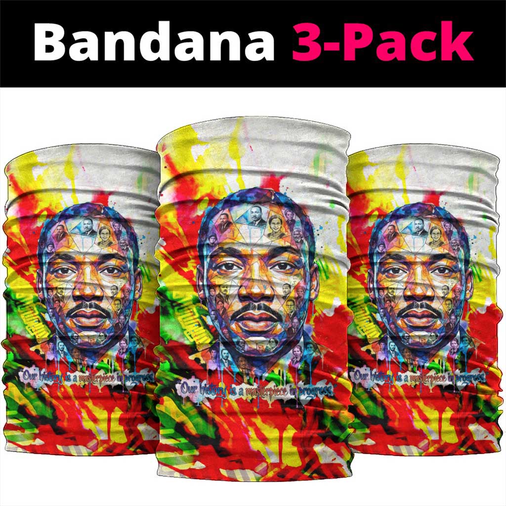 MLK Black Excellence Neck Gaiter Martin Luther King Jr Colorful Abstract Watercolor