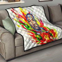 MLK Black Excellence Quilt Martin Luther King Jr Colorful Abstract Watercolor