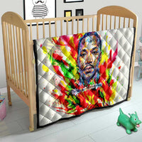 MLK Black Excellence Quilt Martin Luther King Jr Colorful Abstract Watercolor