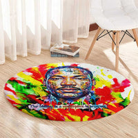 MLK Black Excellence Round Carpet Martin Luther King Jr Colorful Abstract Watercolor