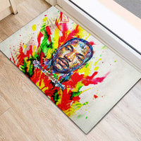 MLK Black Excellence Rubber Doormat Martin Luther King Jr Colorful Abstract Watercolor