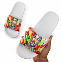 MLK Black Excellence Slide Sandals Martin Luther King Jr Colorful Abstract Watercolor