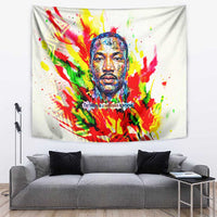 MLK Black Excellence Tapestry Martin Luther King Jr Colorful Abstract Watercolor