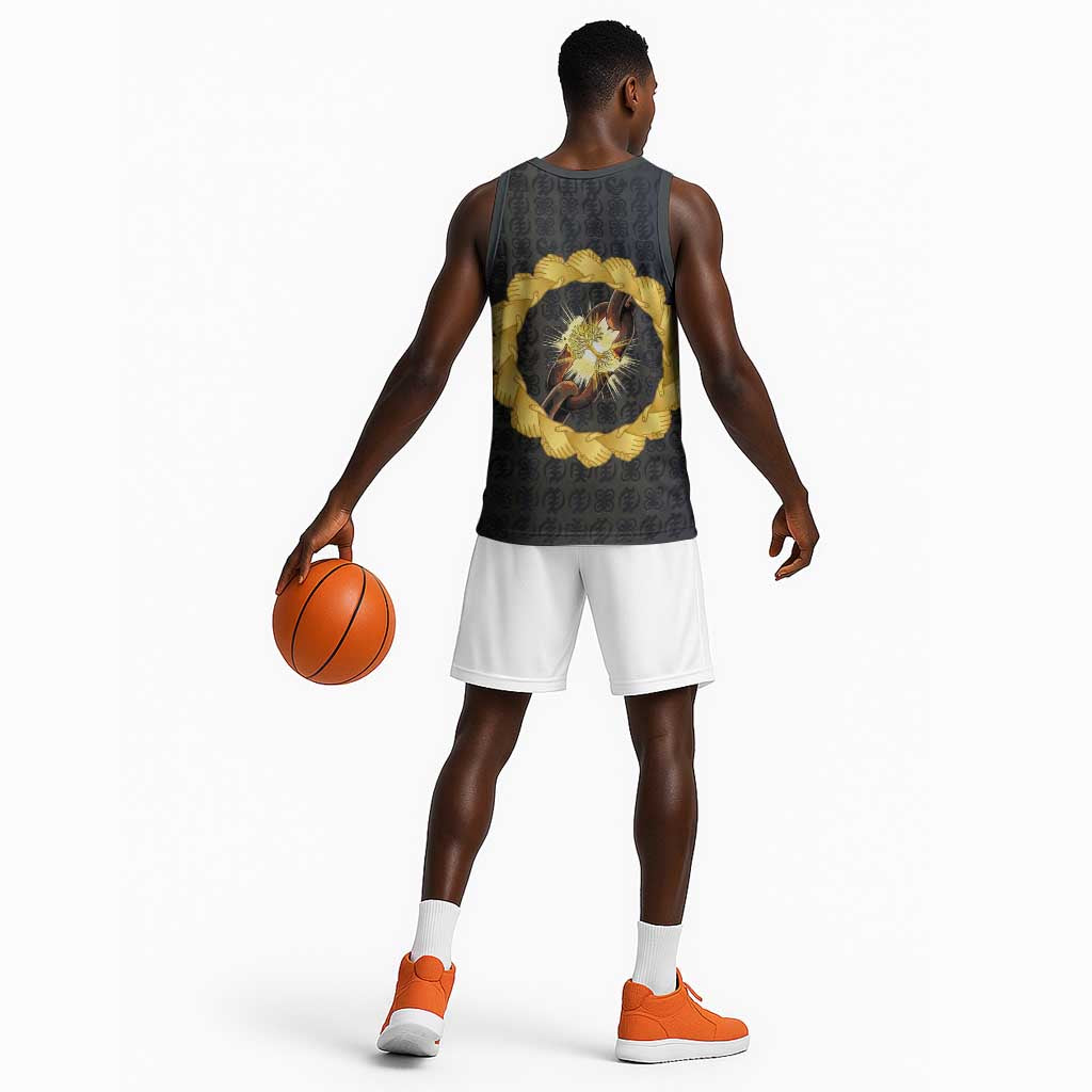 1926 Forever Black History Month Basketball Jersey Broken Chains Freedom Adinkra Symbol