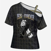 1926 Forever Black History Month Cross Shoulder Shirt Broken Chains Freedom Adinkra Symbol