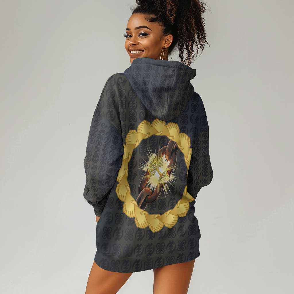 1926 Forever Black History Month Hoodie Dress Broken Chains Freedom Adinkra Symbol