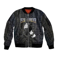1926 Forever Black History Month Sleeve Zip Bomber Jacket Broken Chains Freedom Adinkra Symbol
