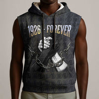 1926 Forever Black History Month Sleeveless Hoodie Broken Chains Freedom Adinkra Symbol