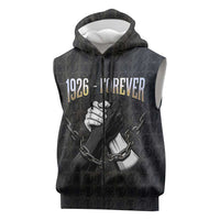 1926 Forever Black History Month Sleeveless Zip Hoodie Broken Chains Freedom Adinkra Symbol