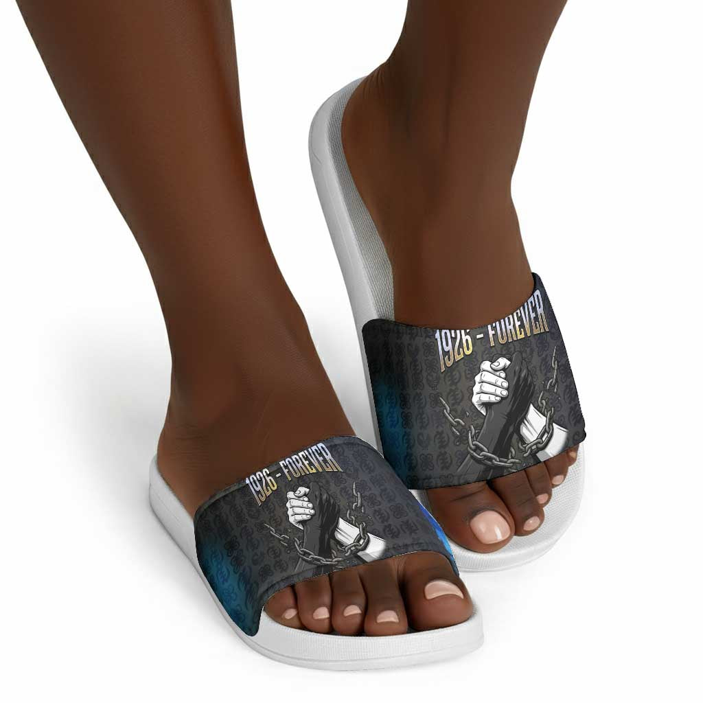 1926 Forever Black History Month Slide Sandals Broken Chains Freedom Adinkra Symbol
