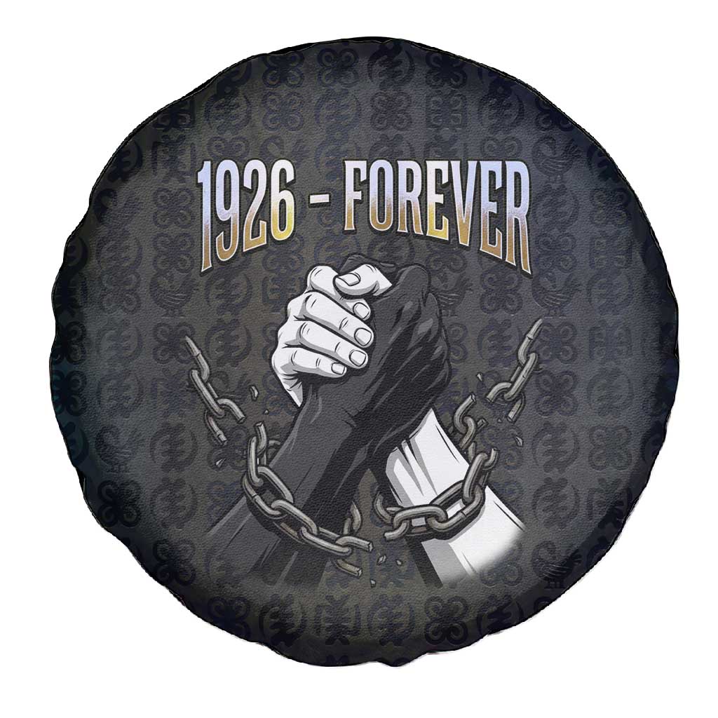1926 Forever Black History Month Spare Tire Cover Broken Chains Freedom Adinkra Symbol