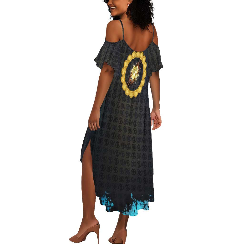1926 Forever Black History Month Summer Maxi Dress Broken Chains Freedom Adinkra Symbol