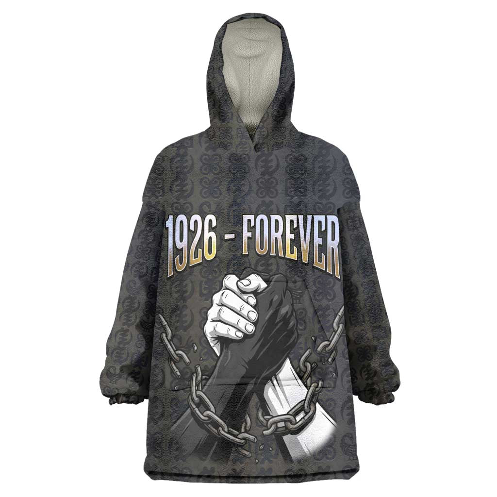 1926 Forever Black History Month Wearable Blanket Hoodie Broken Chains Freedom Adinkra Symbol