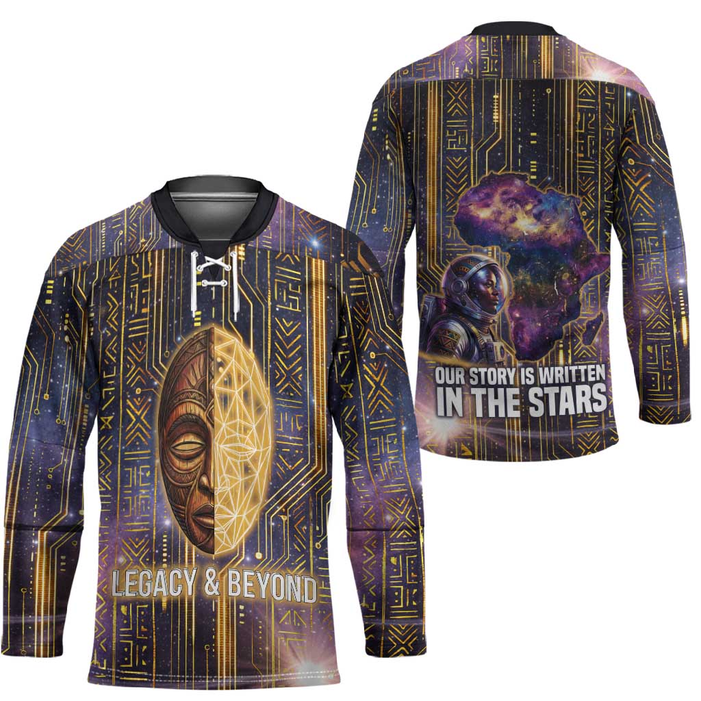 Afrofuturism Legacy Beyond Hockey Jersey African Astronaut Galaxy Mask