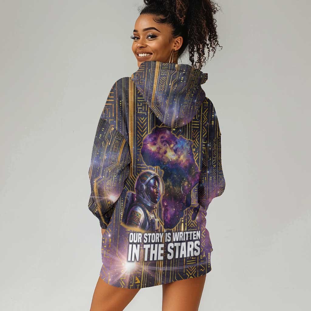 Afrofuturism Legacy Beyond Hoodie Dress African Astronaut Galaxy Mask