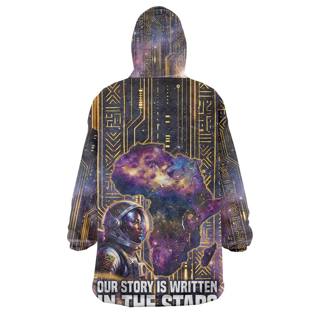 Afrofuturism Legacy Beyond Kid Wearable Blanket Hoodie African Astronaut Galaxy Mask
