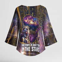 Afrofuturism Legacy Beyond Kimono Sleeve Blouse African Astronaut Galaxy Mask