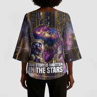 Afrofuturism Legacy Beyond Kimono Sleeve Blouse African Astronaut Galaxy Mask