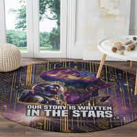 Afrofuturism Legacy Beyond Round Carpet African Astronaut Galaxy Mask