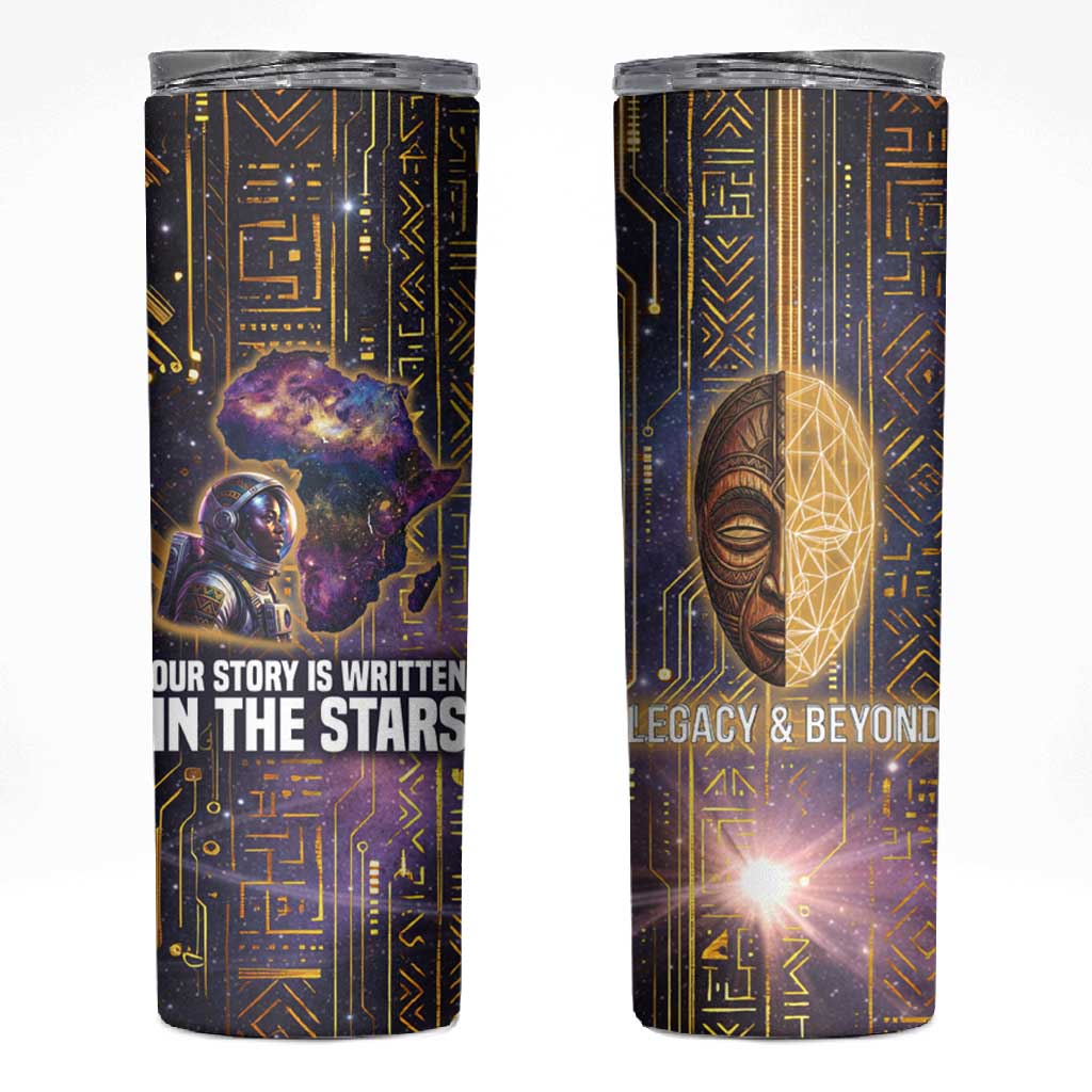 Afrofuturism Legacy Beyond Skinny Tumbler African Astronaut Galaxy Mask