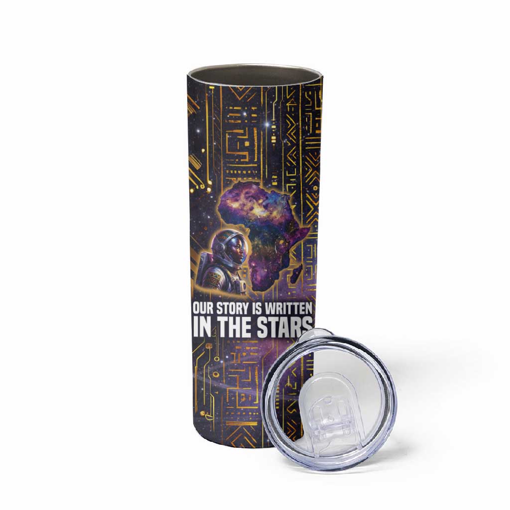 Afrofuturism Legacy Beyond Skinny Tumbler African Astronaut Galaxy Mask
