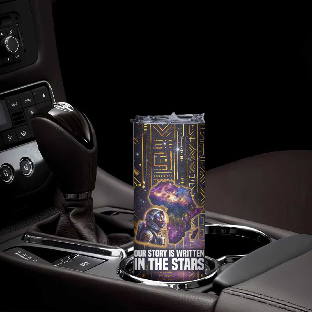 Afrofuturism Legacy Beyond Skinny Tumbler African Astronaut Galaxy Mask