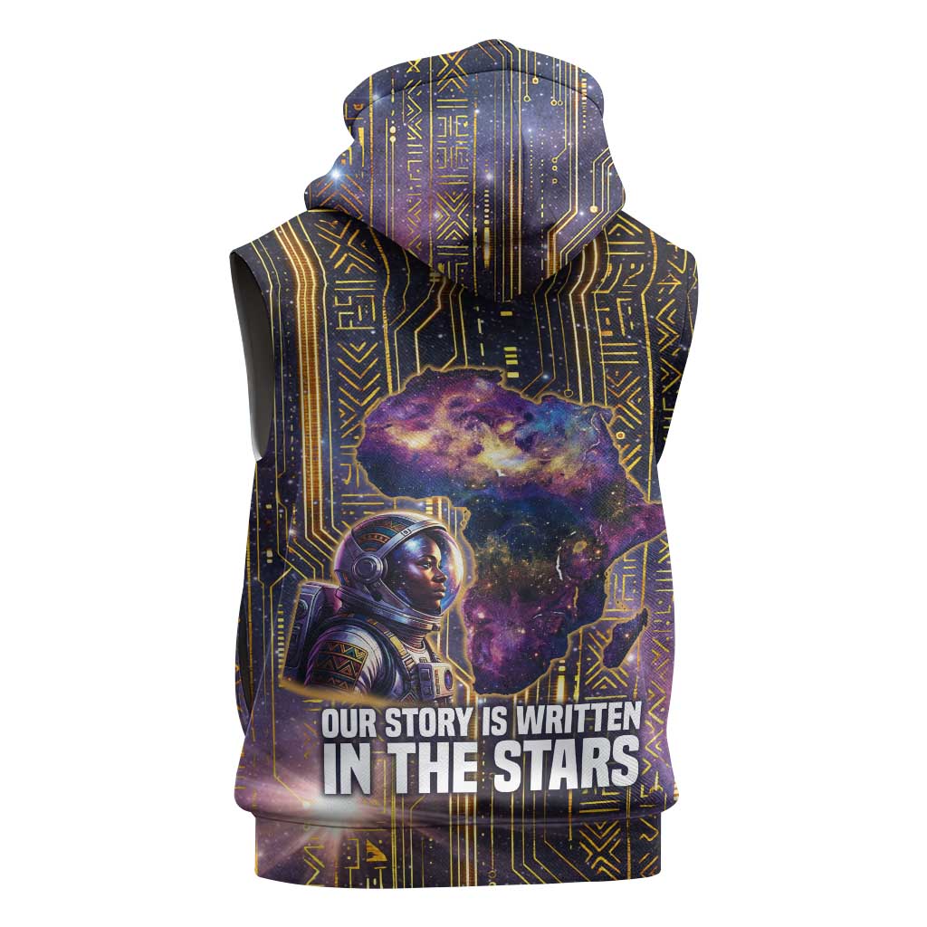 Afrofuturism Legacy Beyond Sleeveless Hoodie African Astronaut Galaxy Mask
