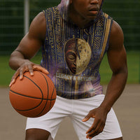Afrofuturism Legacy Beyond Sleeveless Hoodie African Astronaut Galaxy Mask