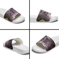 Afrofuturism Legacy Beyond Slide Sandals African Astronaut Galaxy Mask