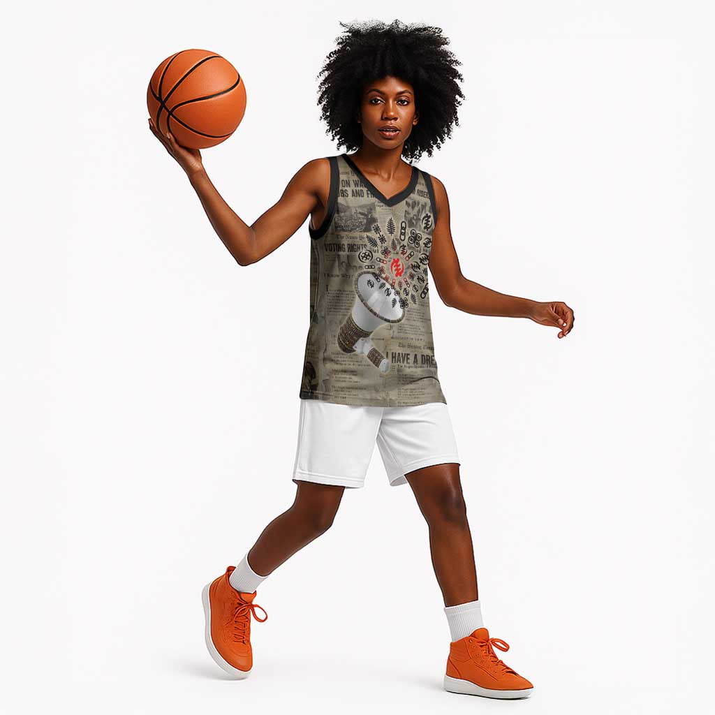 Louder Than Silence African Basketball Jersey Civil Rights News Megaphone