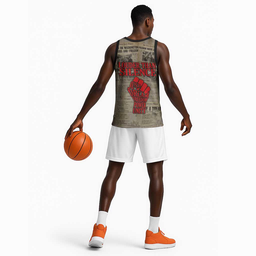 Louder Than Silence African Basketball Jersey Civil Rights News Megaphone