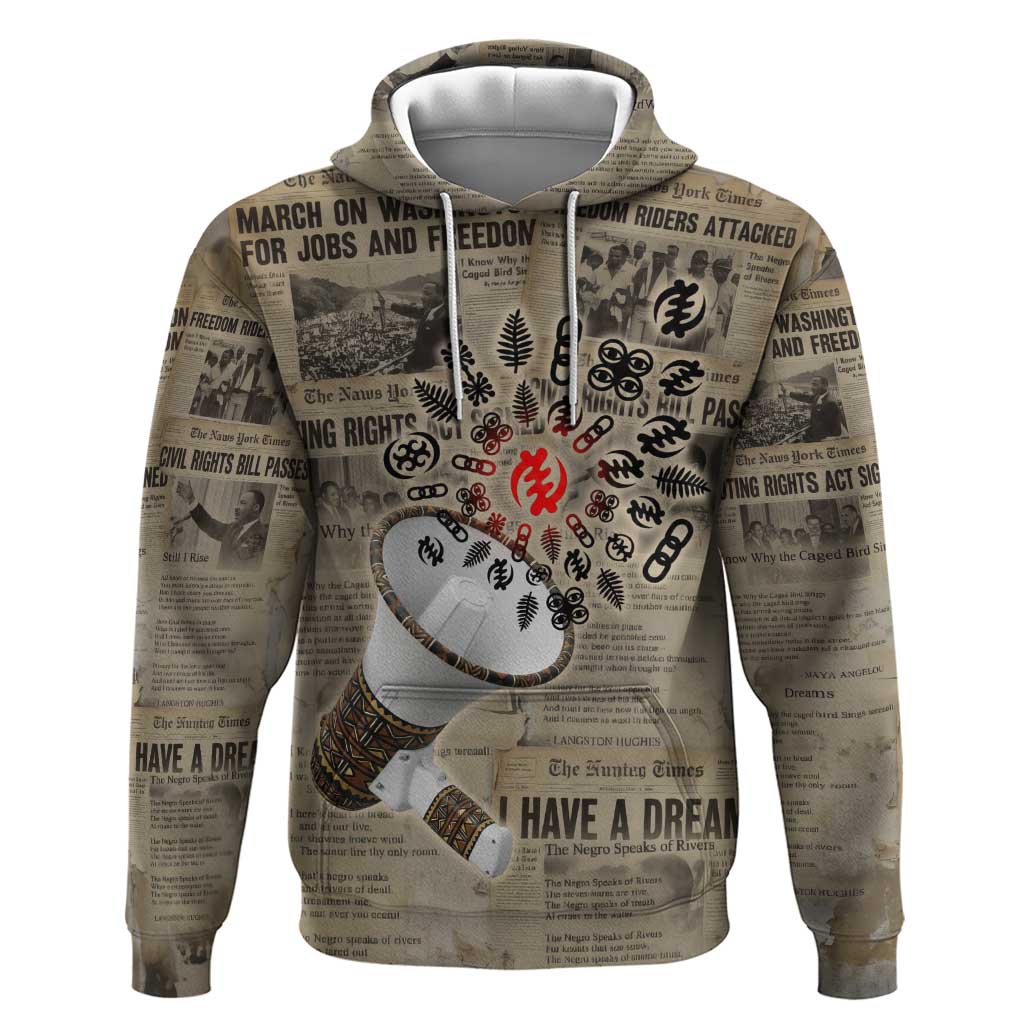 Louder Than Silence African Hoodie Civil Rights News Megaphone