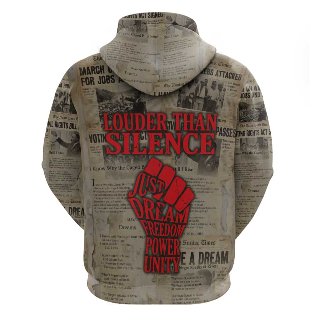 Louder Than Silence African Hoodie Civil Rights News Megaphone