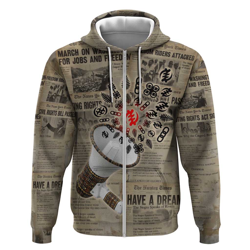 Louder Than Silence African Hoodie Civil Rights News Megaphone
