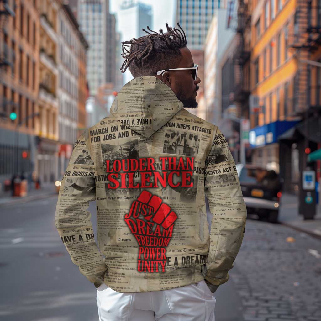 Louder Than Silence African Hoodie Civil Rights News Megaphone