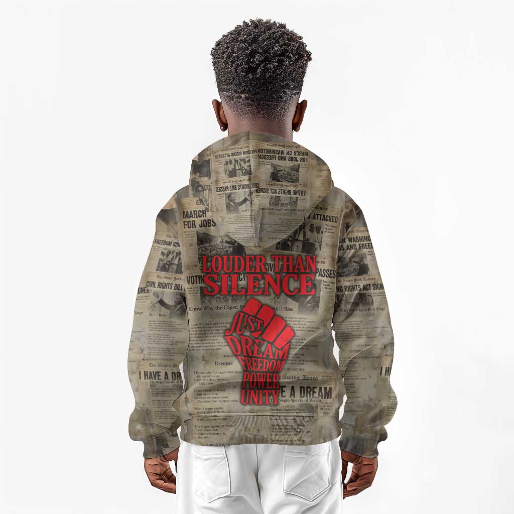 Louder Than Silence African Kid Hoodie Civil Rights News Megaphone