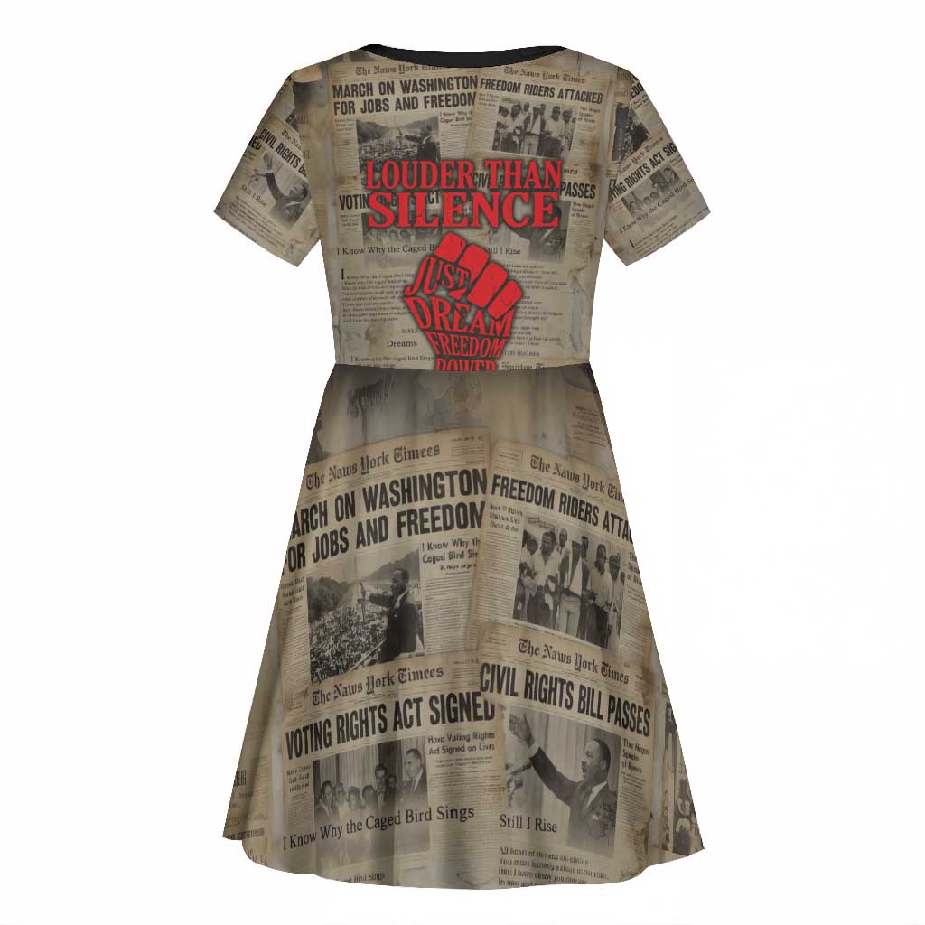 Louder Than Silence African Kid Short Sleeve Dress Civil Rights News Megaphone