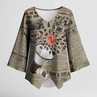 Louder Than Silence African Kimono Sleeve Blouse Civil Rights News Megaphone