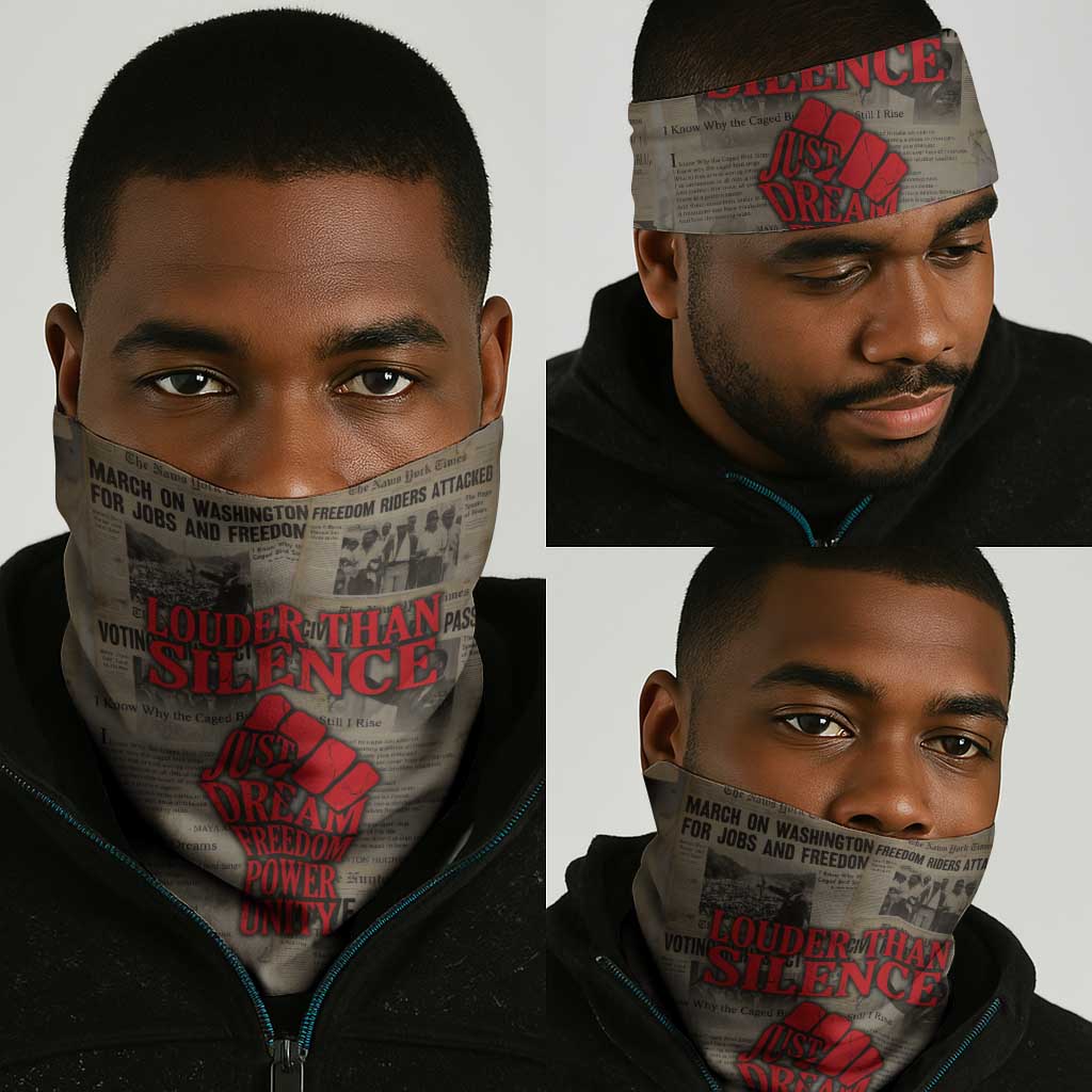 Louder Than Silence African Neck Gaiter Civil Rights News Megaphone