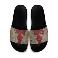 Louder Than Silence African Slide Sandals Civil Rights News Megaphone