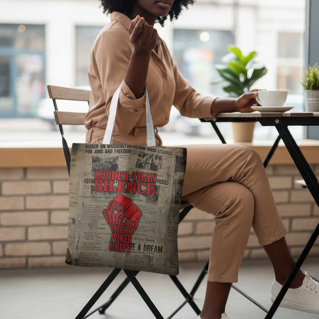 Louder Than Silence African Tote Bag Civil Rights News Megaphone